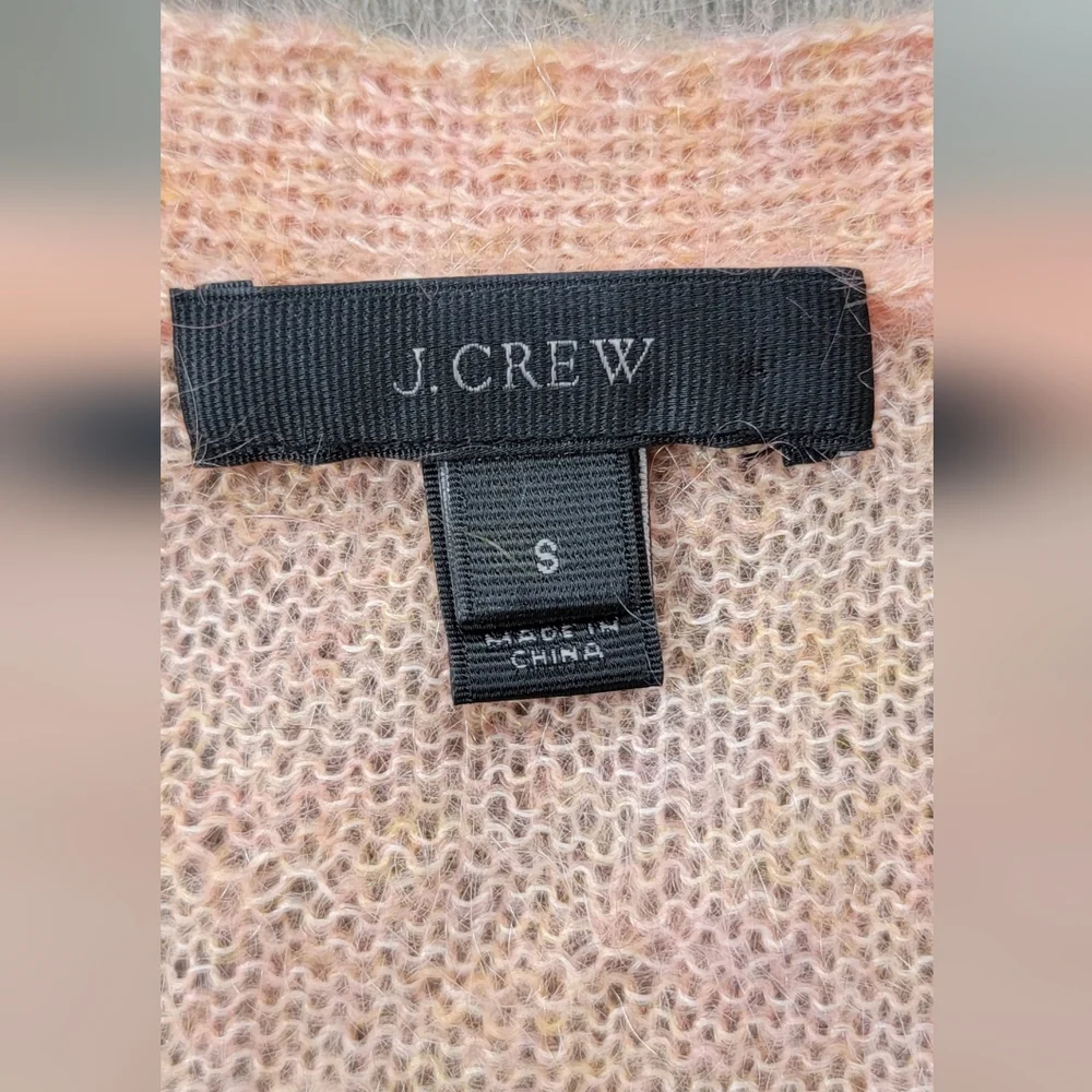 J. Crew Mohair Blend Boyfriend Cardigan Women's S Peach Button Down Long-sleeved - Picture 6 of 13